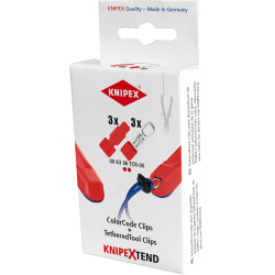 Knipex 00 63 06 TCR Klipsy TetheredTool + klipsy ColorCode czerwone, po 3 sztuki