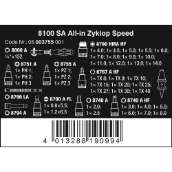 Wera 003755 Zestaw z grzechotką Zyklop Speed 1/4