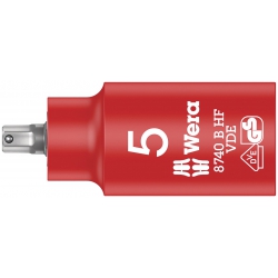 Wera 8740 B VDE HF Klucz nasadowy Zyklop, 3/8" do śrub z gniazdem sześciokątnym, z funkcją przytrzymywania 5.0x55.0