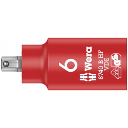 Wera 8740 B VDE HF Klucz nasadowy Zyklop, 3/8" do śrub z gniazdem sześciokątnym, z funkcją przytrzymywania 6.0x55.0