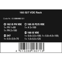 Wera 006480 Zestaw wkrętaków 160 iS/7 Kraftform Seria 100