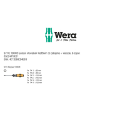 Wera 024410 Zestaw wkrętaków 977/6 TORX Kraftform do pobijania + wieszak
