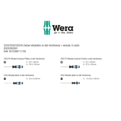 Wera 032063 Zestaw wkrętaków ze stali nierdzewnej + wieszak