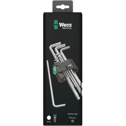 Wera 950/9 Hex-Plus 1 SB Zestaw kluczy trzpieniowych z kulką, chromowanych, metrycznych, w opakowaniu z zawieszką