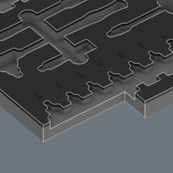 Wera 150116 Wkładka piankowa 9726 zestaw z grzechotką Zyklop VDE 8007 B, Set 1, 3/8