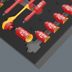 Wera 150116 Wkładka piankowa 9726 zestaw z grzechotką Zyklop VDE 8007 B, Set 1, 3/8