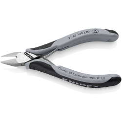 Knipex 77 42 130 ESD Szczypce tnące boczne dla elektroników ESD ze złączem wsuwkowym