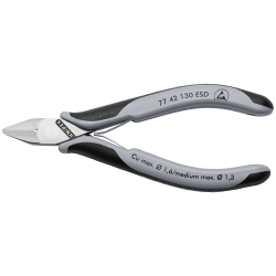 Knipex 77 42 130 ESD Szczypce tnące boczne dla elektroników ESD ze złączem wsuwkowym