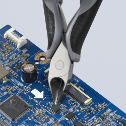 Knipex 77 42 130 ESD Szczypce tnące boczne dla elektroników ESD ze złączem wsuwkowym