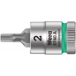 Wera 8740 A Klucz nasadowy Zyklop 1/4" do śrub z gniazdem sześciokątnym 2.0x28.0