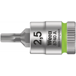 Wera 8740 A Klucz nasadowy Zyklop 1/4" do śrub z gniazdem sześciokątnym 2.5x28.0