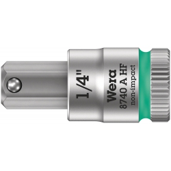 Wera 8740 A HF Klucz nasadowy Zyklop 1/4" do śrub z gniazdem sześciokątnym HF z funkcją przytrzymywania 1/4"x28.0