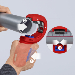 Knipex 90 23 02 BK DPT50 Obcinak do grubościennych rur z tworzyw sztucznych