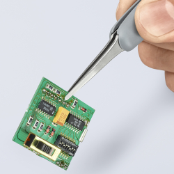 Knipex 92 21 11 ESD Pęseta precyzyjna z gumowanymi uchwytami ESD