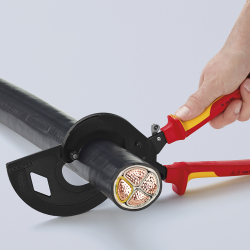 Knipex 95 36 320 Nożyce do kabli (trójstopniowy mechanizm zapadkowy) VDE