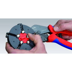 Knipex 97 33 01 MultiCrimp Szczypce do zagniatania z magazynkiem i 3 matrycami