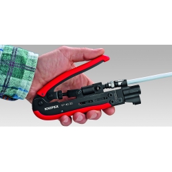Knipex 97 40 20 SB Narzędzie kompresyjne do wtyków koncentrycznych