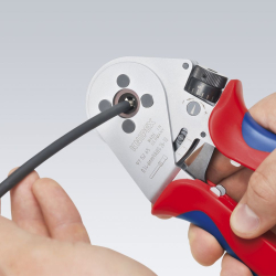 Knipex 97 52 65 Szczypce z matrycą czterotrzpieniową do zagniatania styków wtykowych okrągłych